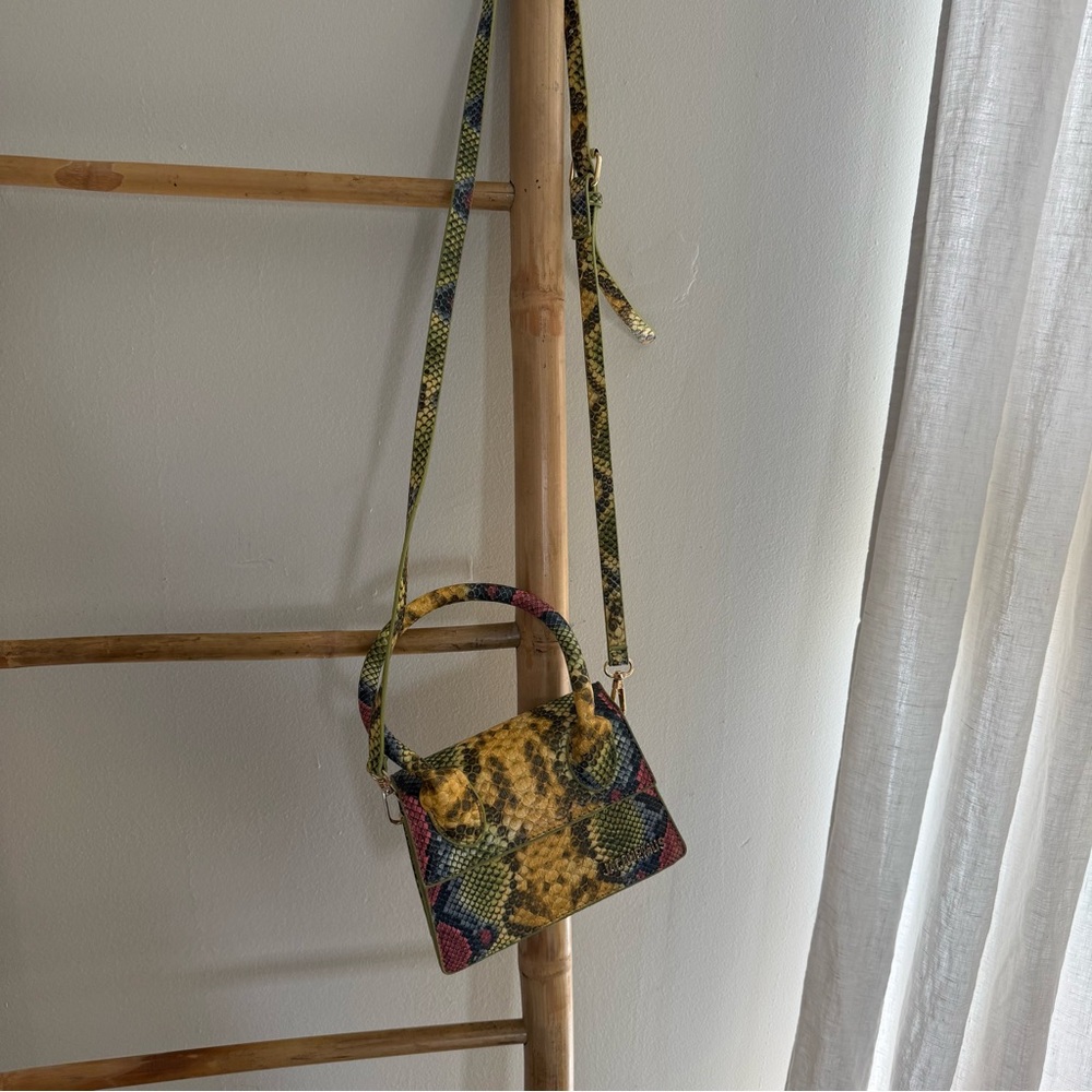 Jacquemus Yellow Multi Python-Print Mini Bag - image 1
